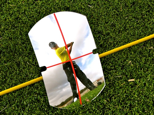 practice the golf swing with a mirror