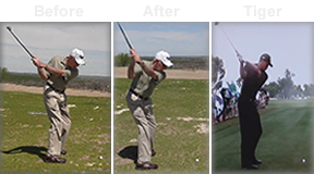 golf videos help students make a full shoulder turn